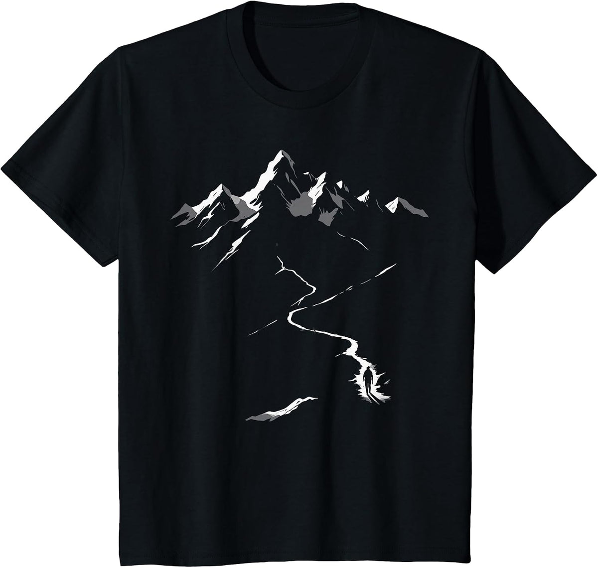 Minimalist Hiking Mountain Climbing Simple Hiker T-Shirt - Black