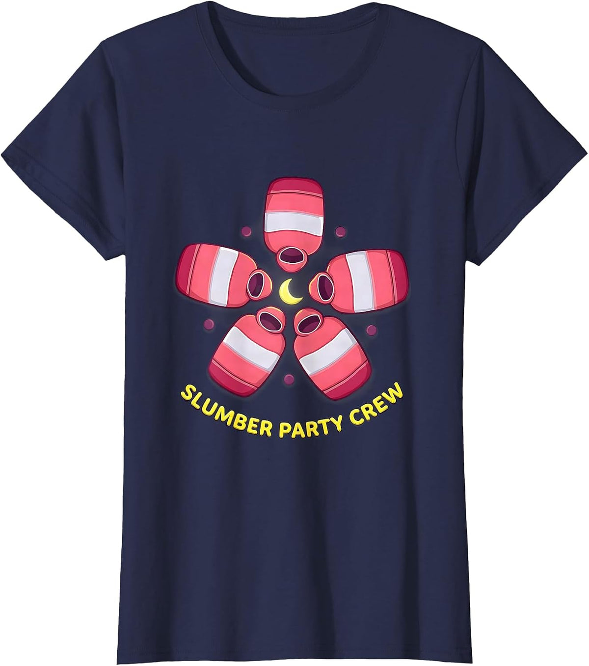 Women's Slumber Party Crew Gummy Jelly Pop Matching Group Gift T-Shirt - Navy Blue
