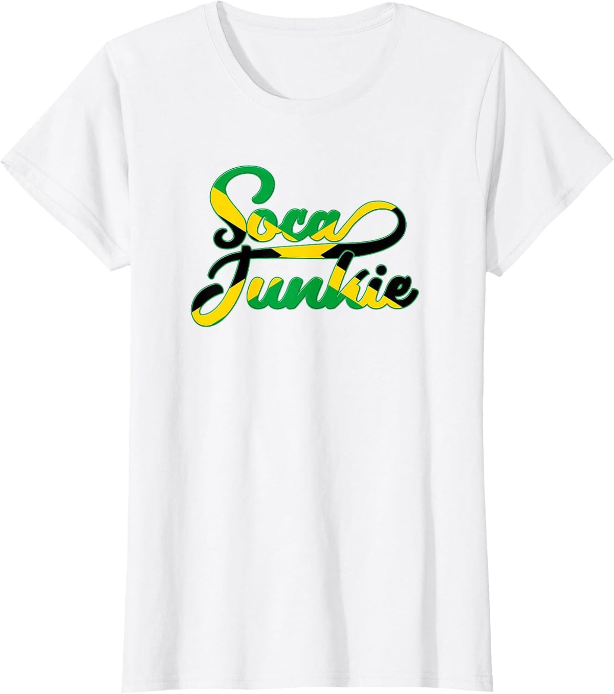 Soca Junkie Jamaican Flag Colors Jamaica Caribbean Carnival T-Shirt - White