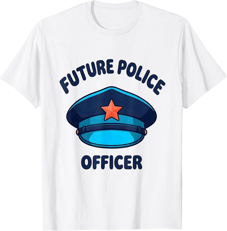 Men's Future Police Officer Kids Role Play Toddler Birthday T-Shirt - White