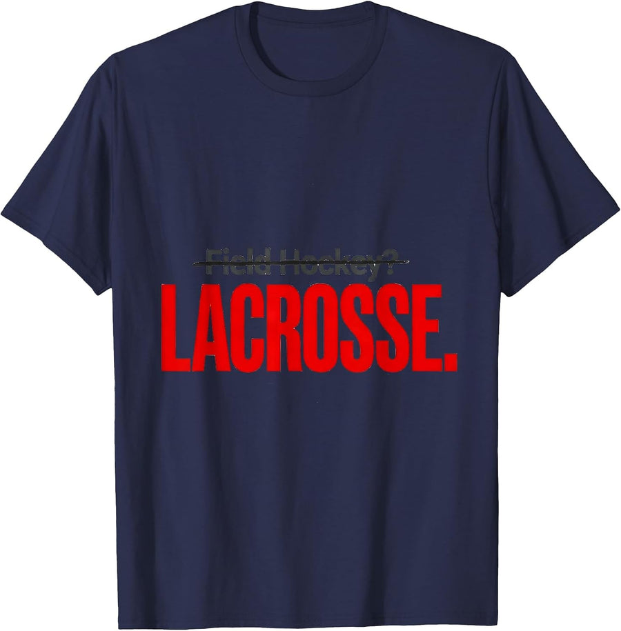 Field Hockey? Lacrosse Funny Lacrosse Player Teen Boys Men T-Shirt - Navy Blue