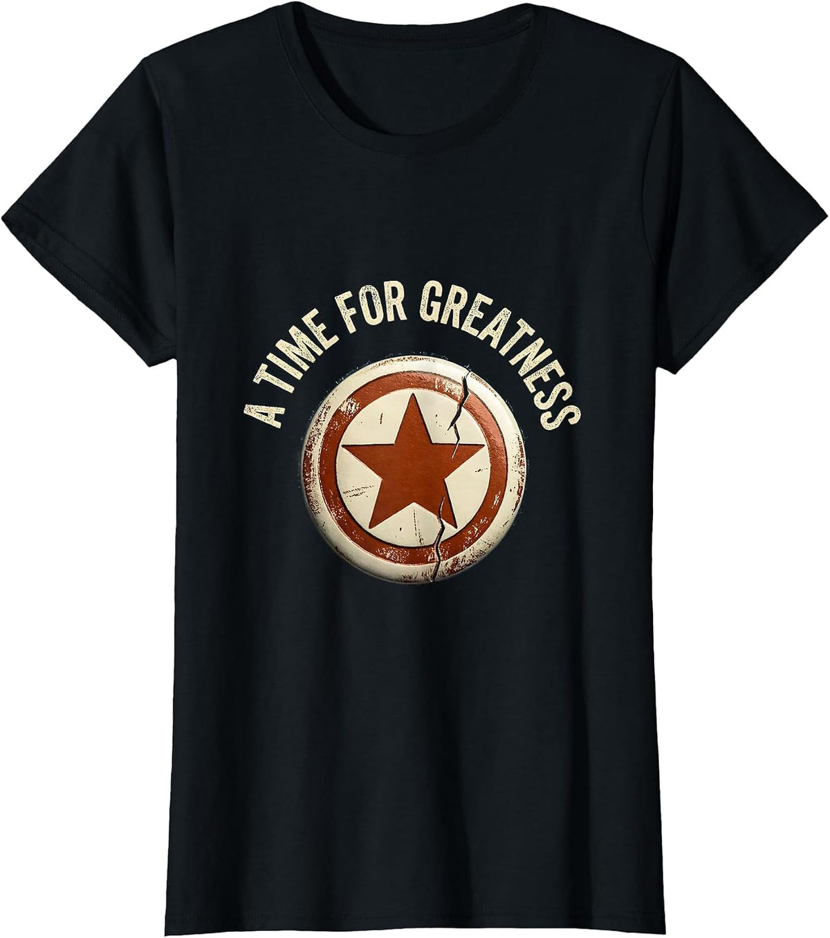 Women's A Time For Greatness Rubber Stamp Retro JFK Campaign T-Shirt - Black