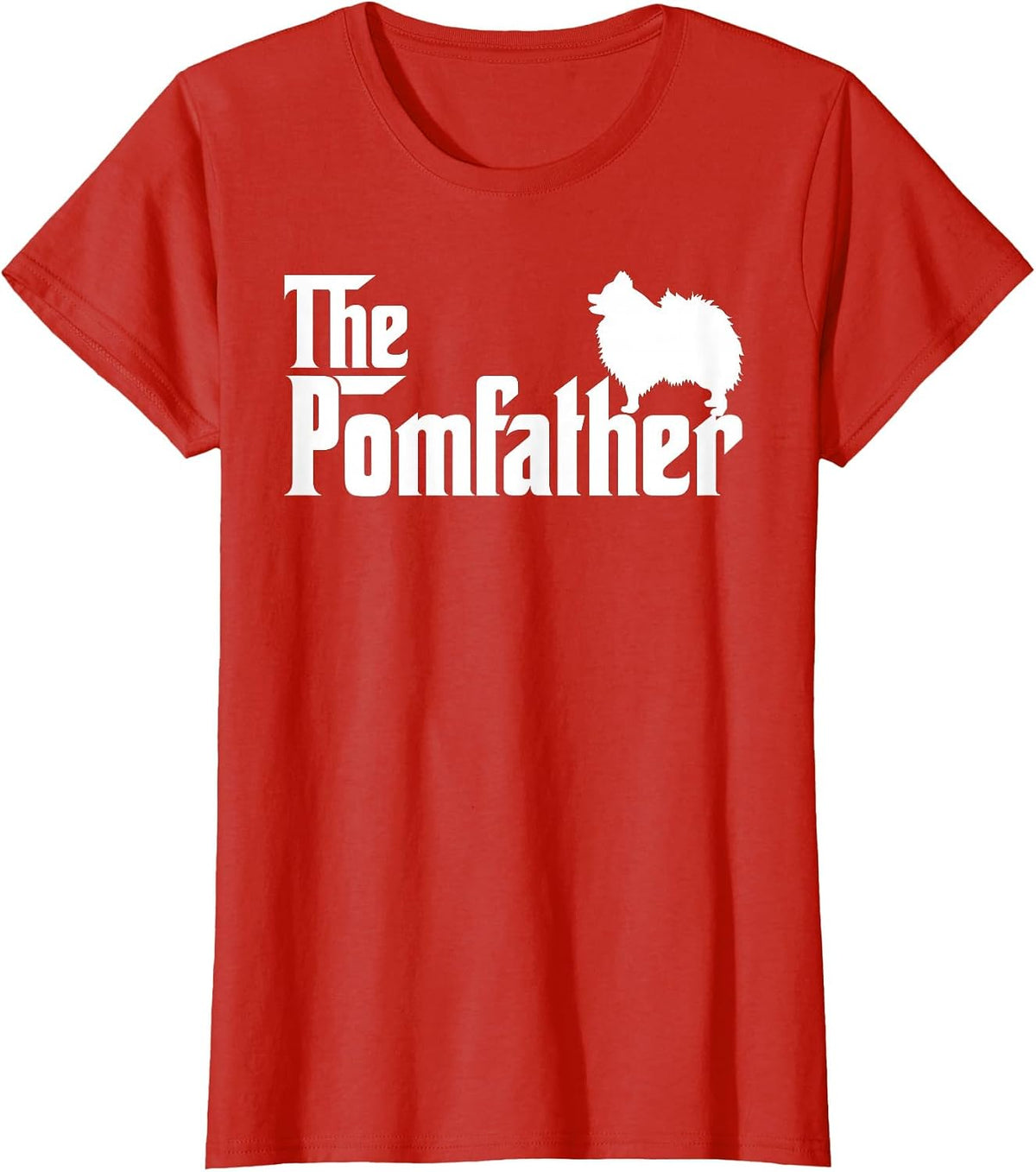 Mens Funny Pomeranian Father Dad The Pom Father Dog Lover T-Shirt - Red