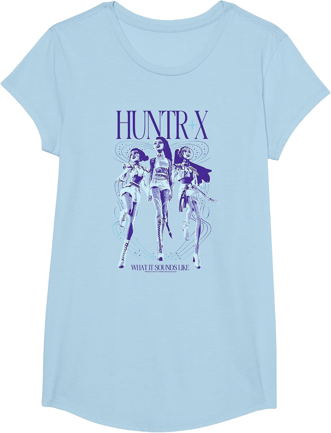 Kpop Demon Hunters Halloween Huntrix What It Sounds Like T-Shirt - Girls Baby Blue
