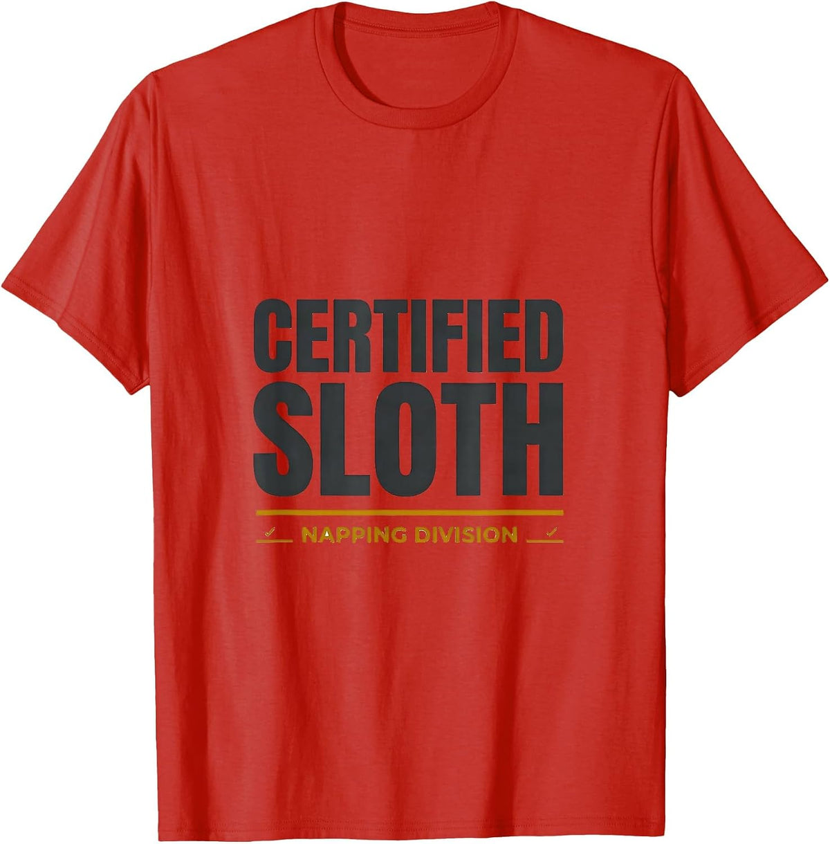Men's Certified Sloth Napping Division Funny Sloth Humor Gift T-Shirt - Red