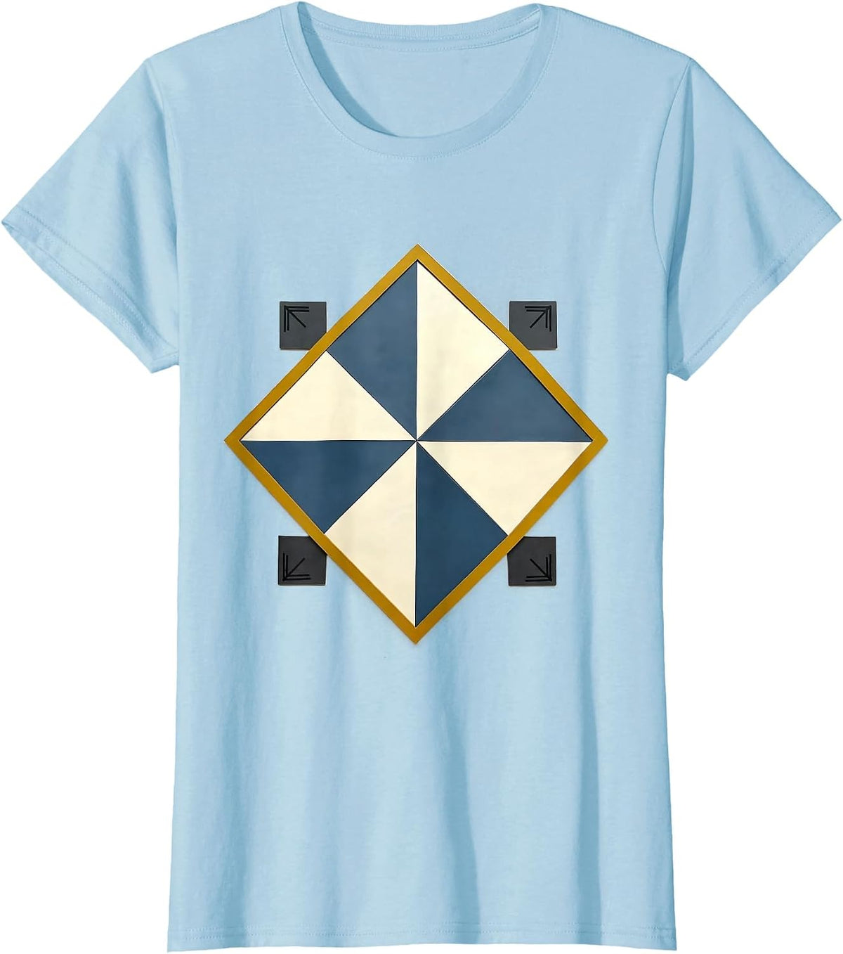 Women's Quilt Block Patchwork Science Humor Chemistry Teacher T-Shirt - Baby Blue