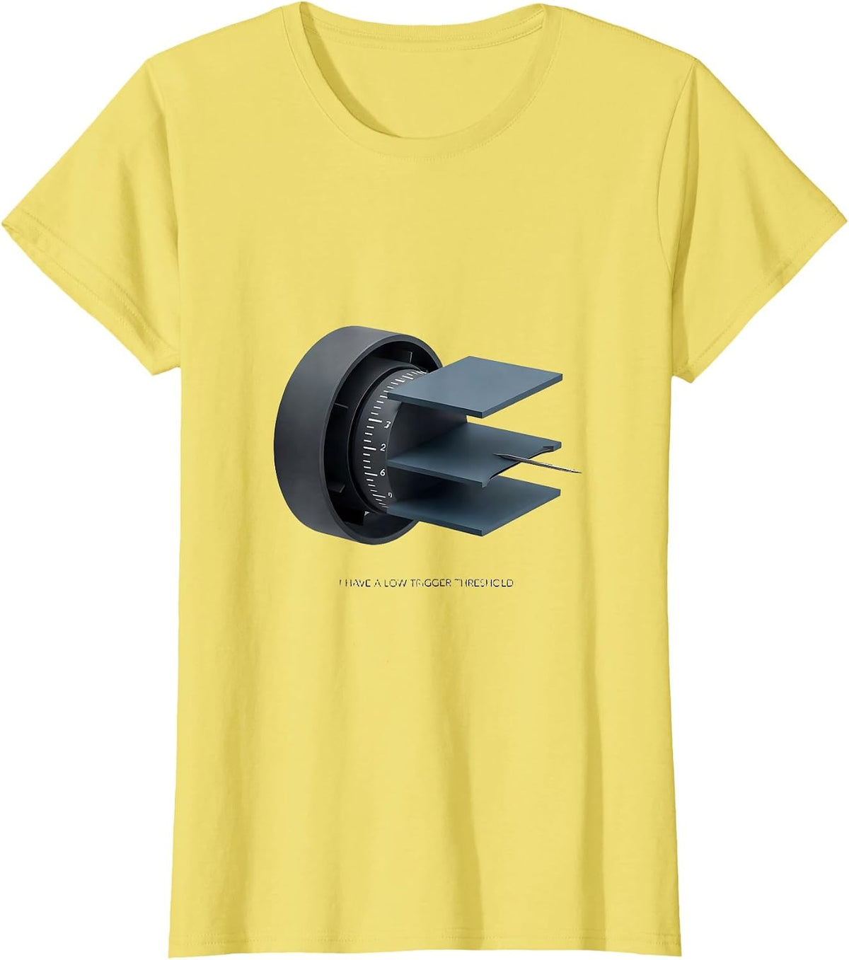 Women's I Have A Low Trigger Threshold Funny Respiratory Therapist T-Shirt - Lemon Yellow