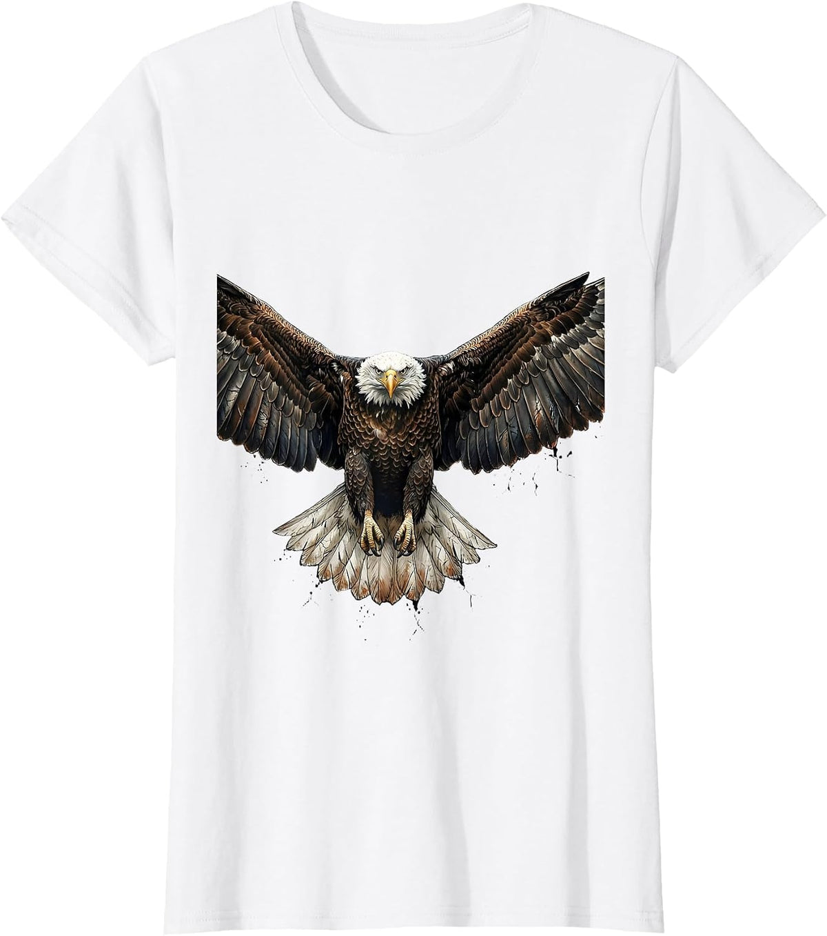 Bald Eagle Distressed Patriotic Wildlife Bird Lover T-Shirt - White