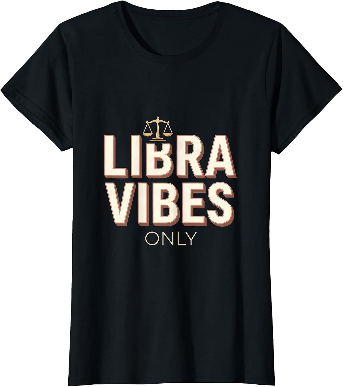 Libra Vibes Only Zodiac Astrology Design T-Shirt - Black