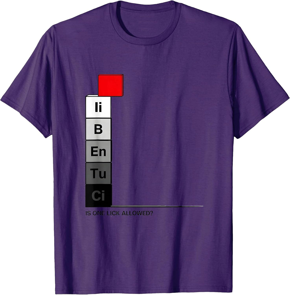 Is One Lick Allowed Funny Periodic Table Chemistry Teacher T-Shirt - Purple