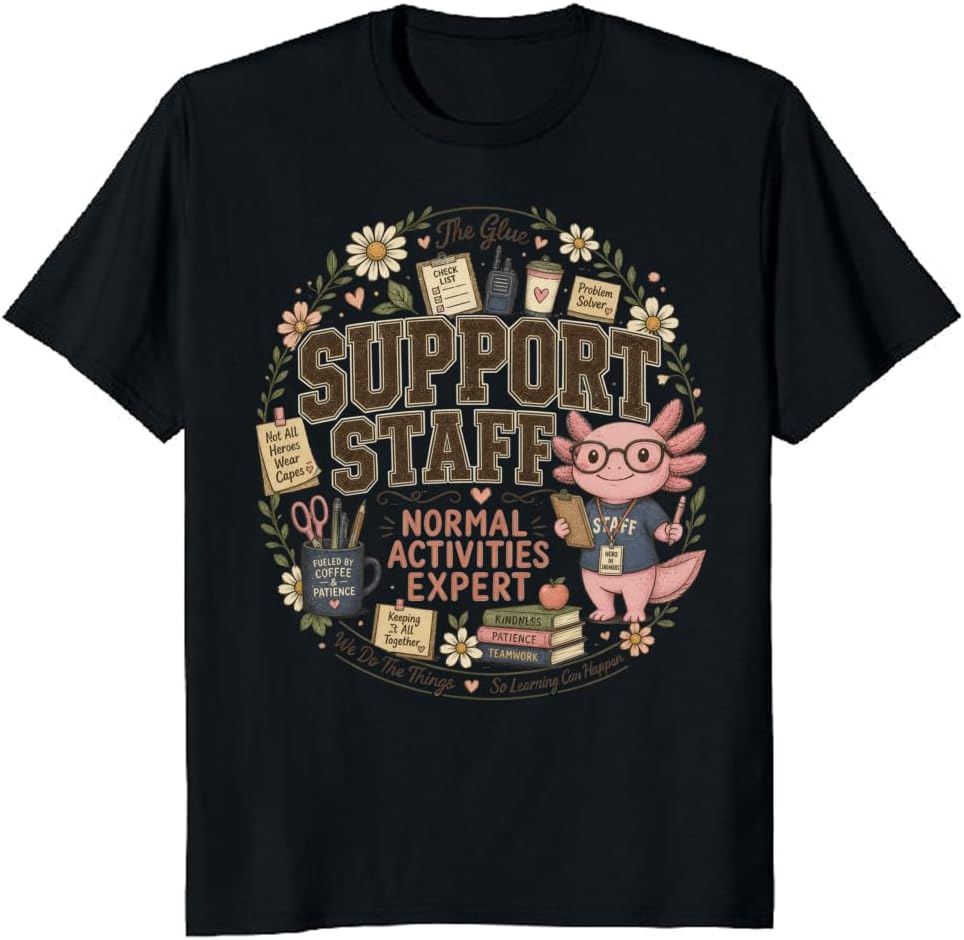 School Paraprofessional T-Shirt Character Builder Retro Seal Tee - S5