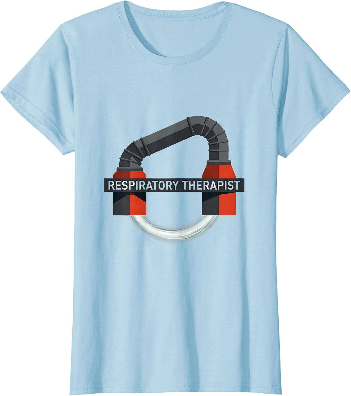Women's Respiratory Therapist Editorial Conceptual RT Profession T-Shirt - Baby Blue