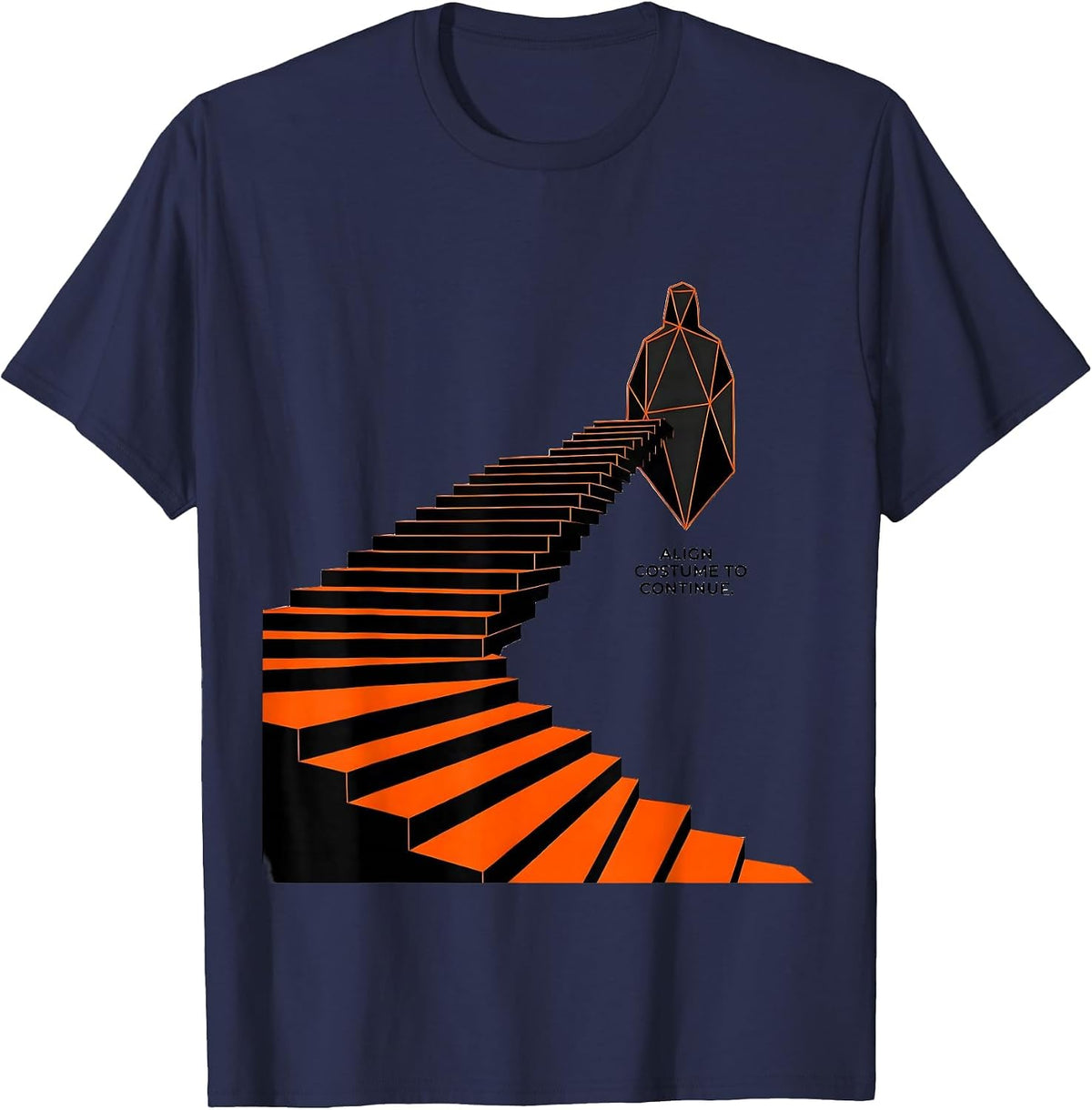 Align Costume To Continue Funny Lazy Halloween Geek Humor T-Shirt - Navy Blue