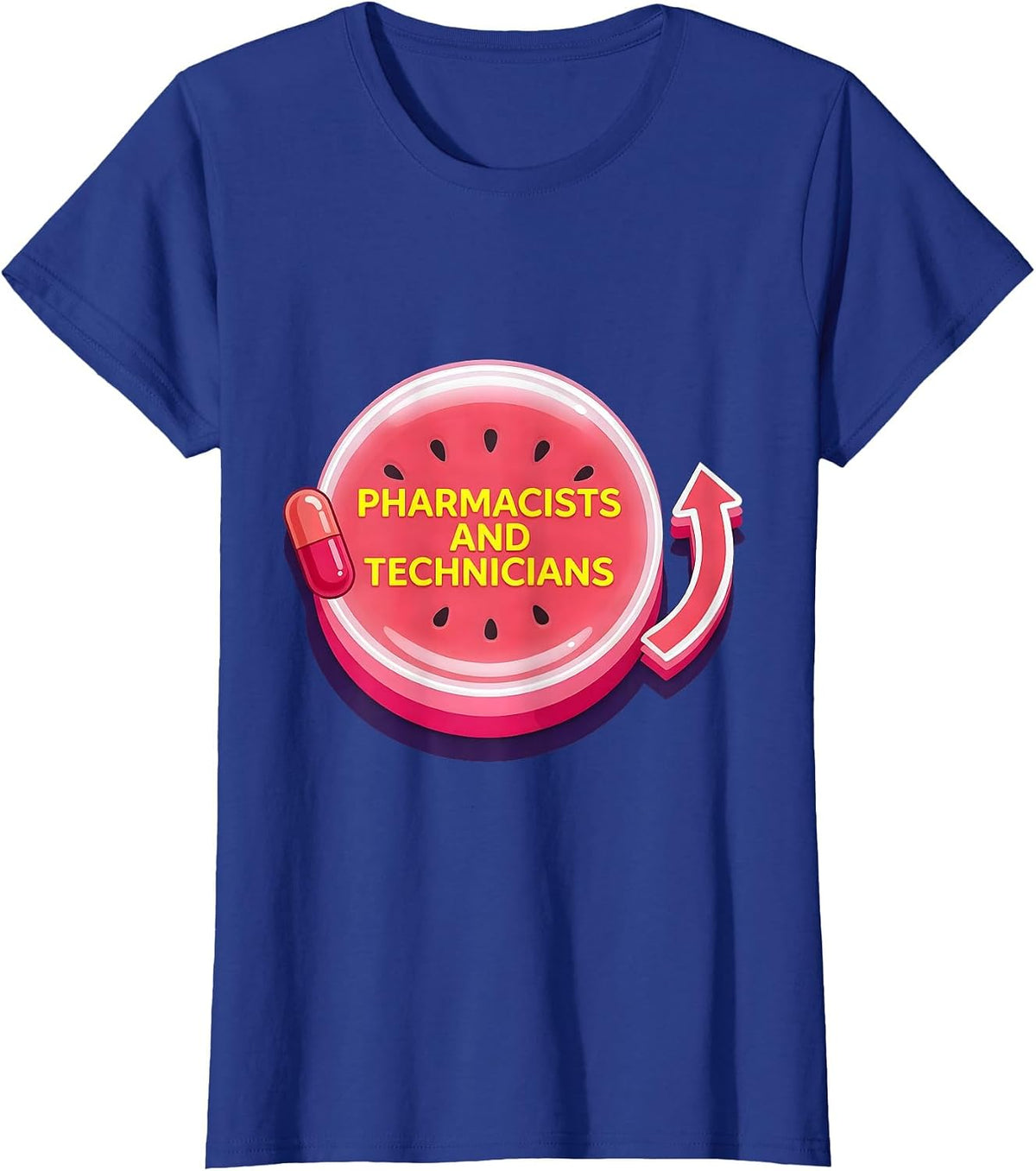 Women's Pharmacists And Technicians Funny Pharmacy Squad Workplace T-Shirt - Royal Blue