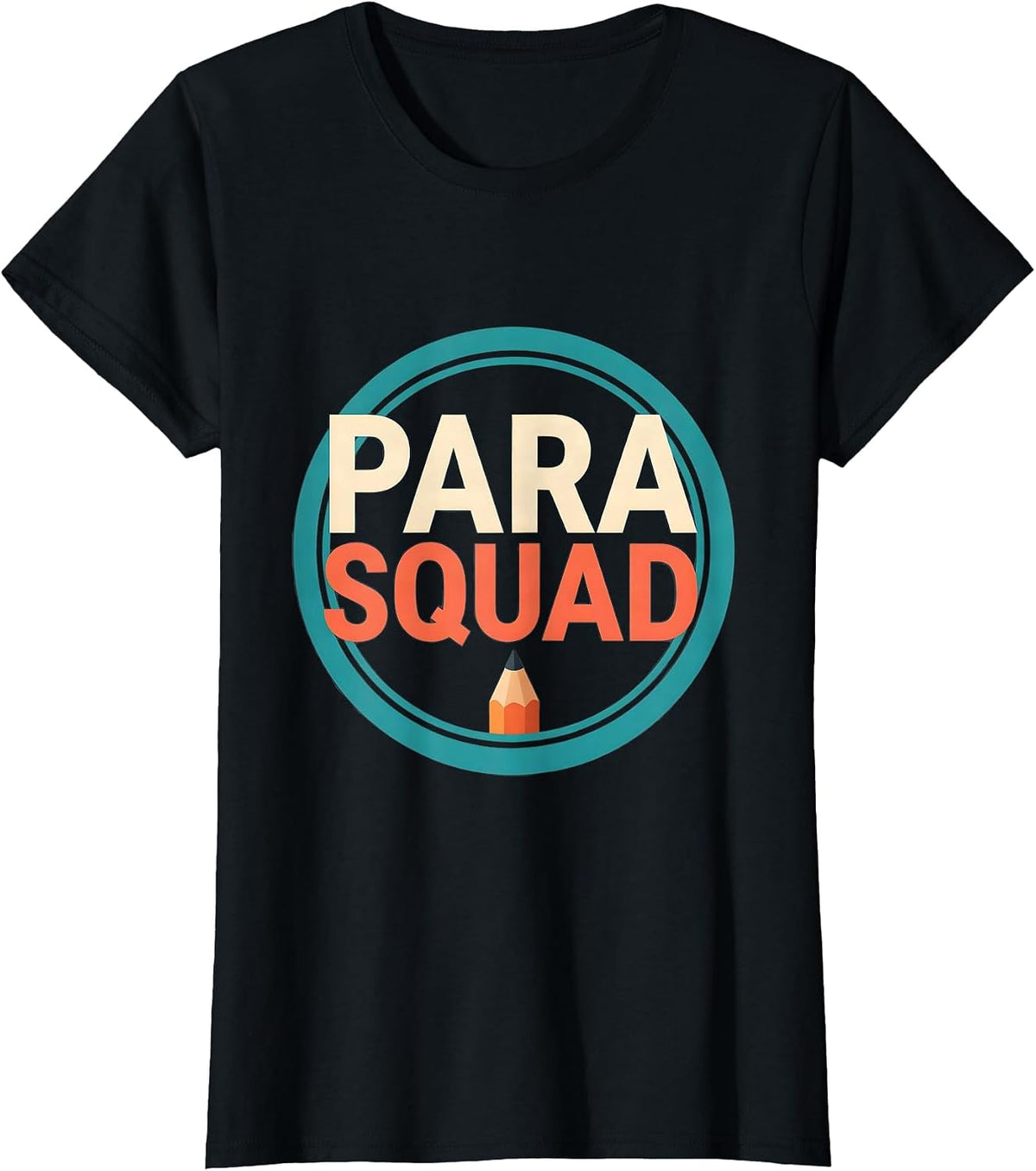 Para Squad Paraprofessional Teacher Appreciation Back T-Shirt - Black