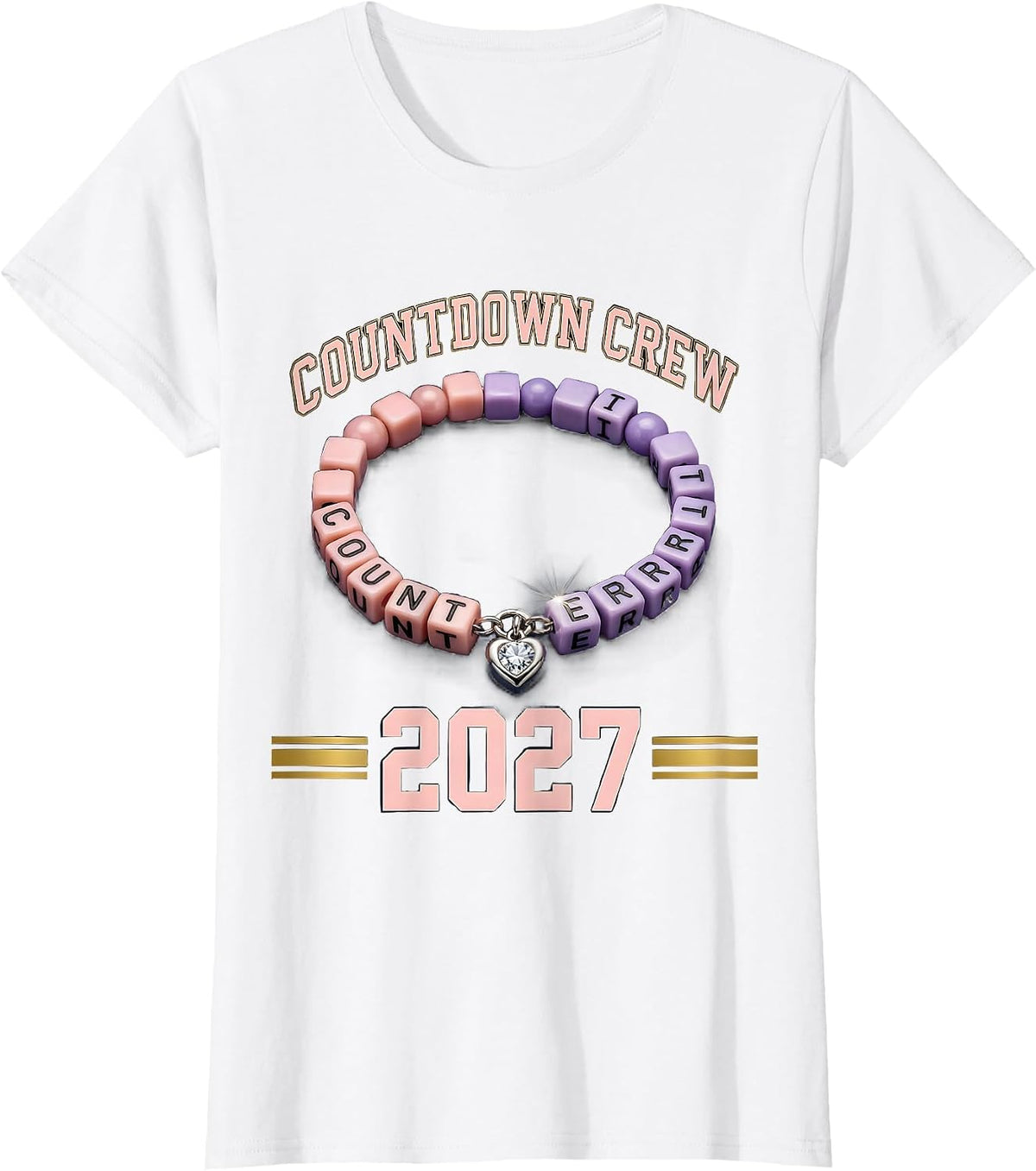 Countdown Crew 2027 Sports Matching Friendship Bead T-Shirt - White