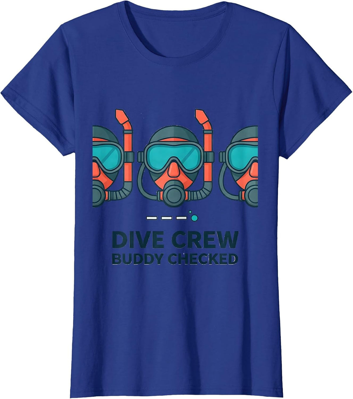 Women's Dive Crew Buddy Checked Scuba Diving Diver Humor Gift T-Shirt - Royal Blue