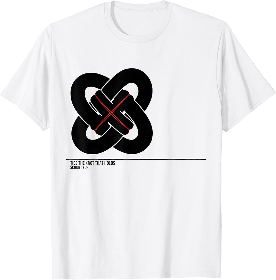 Men's Ties The Knot That Holds Scrub Tech Occupational Humor T-Shirt - White