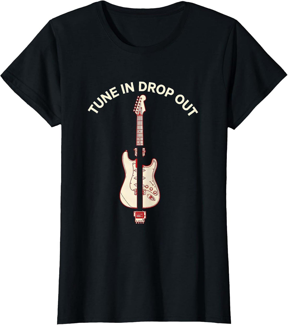 Tune In Drop Out Retro Counterculture Design T-Shirt - Black