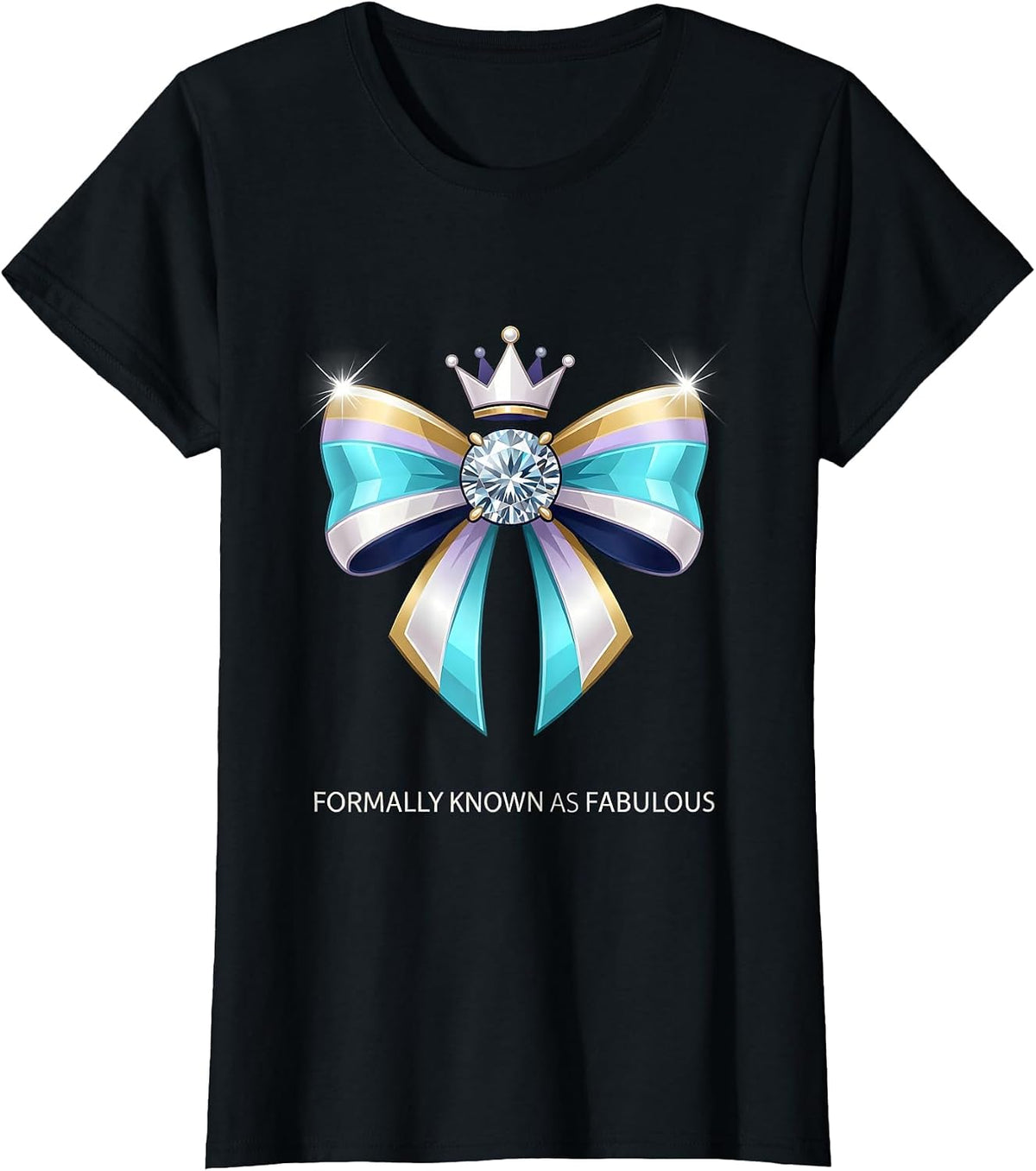 Women's Formally Known As Fabulous Tuxedo Design T-Shirt - Black