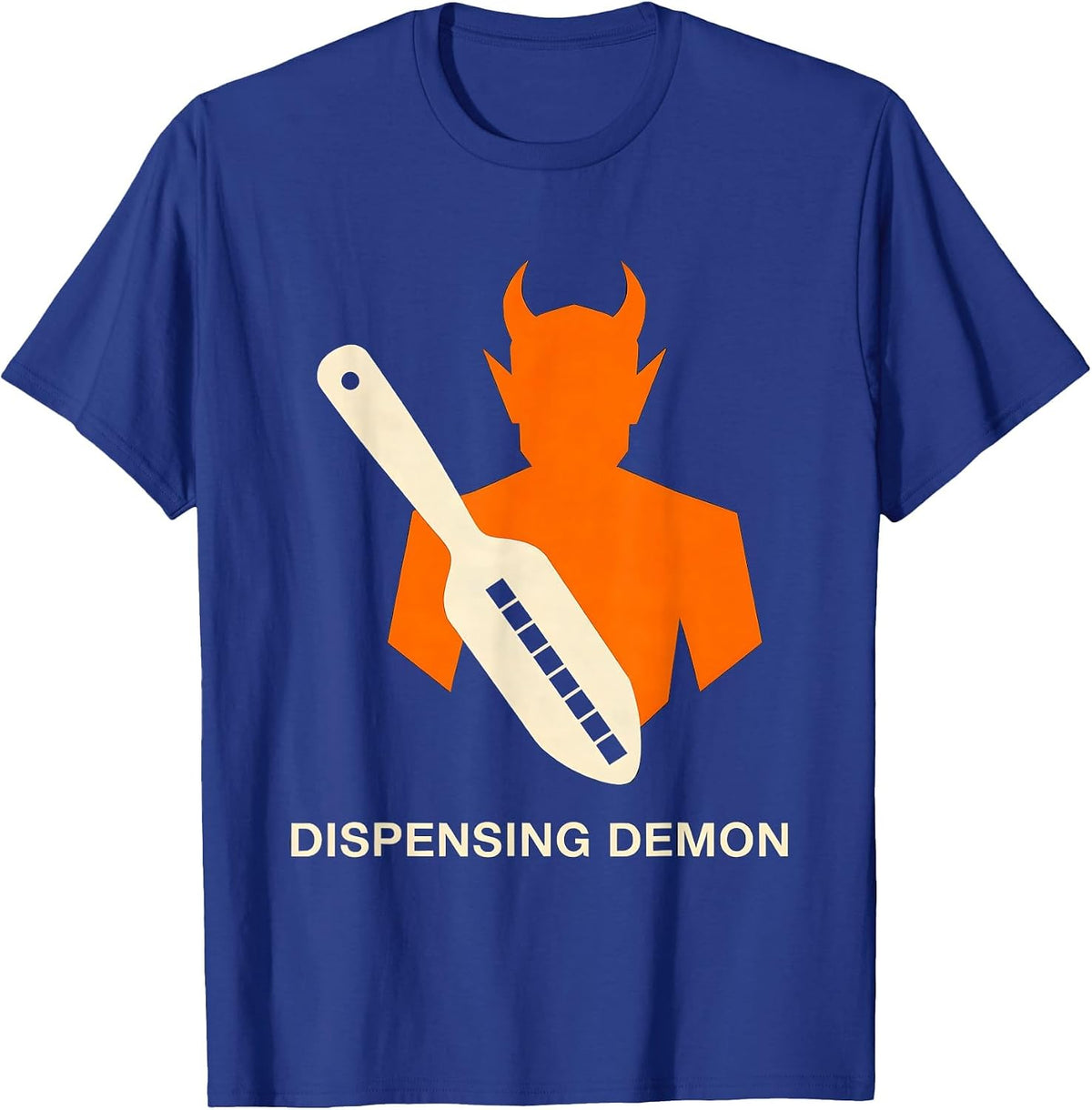 Dispensing Demon Stencil Graphic Pharmacy Tech Halloween T-Shirt - Royal Blue
