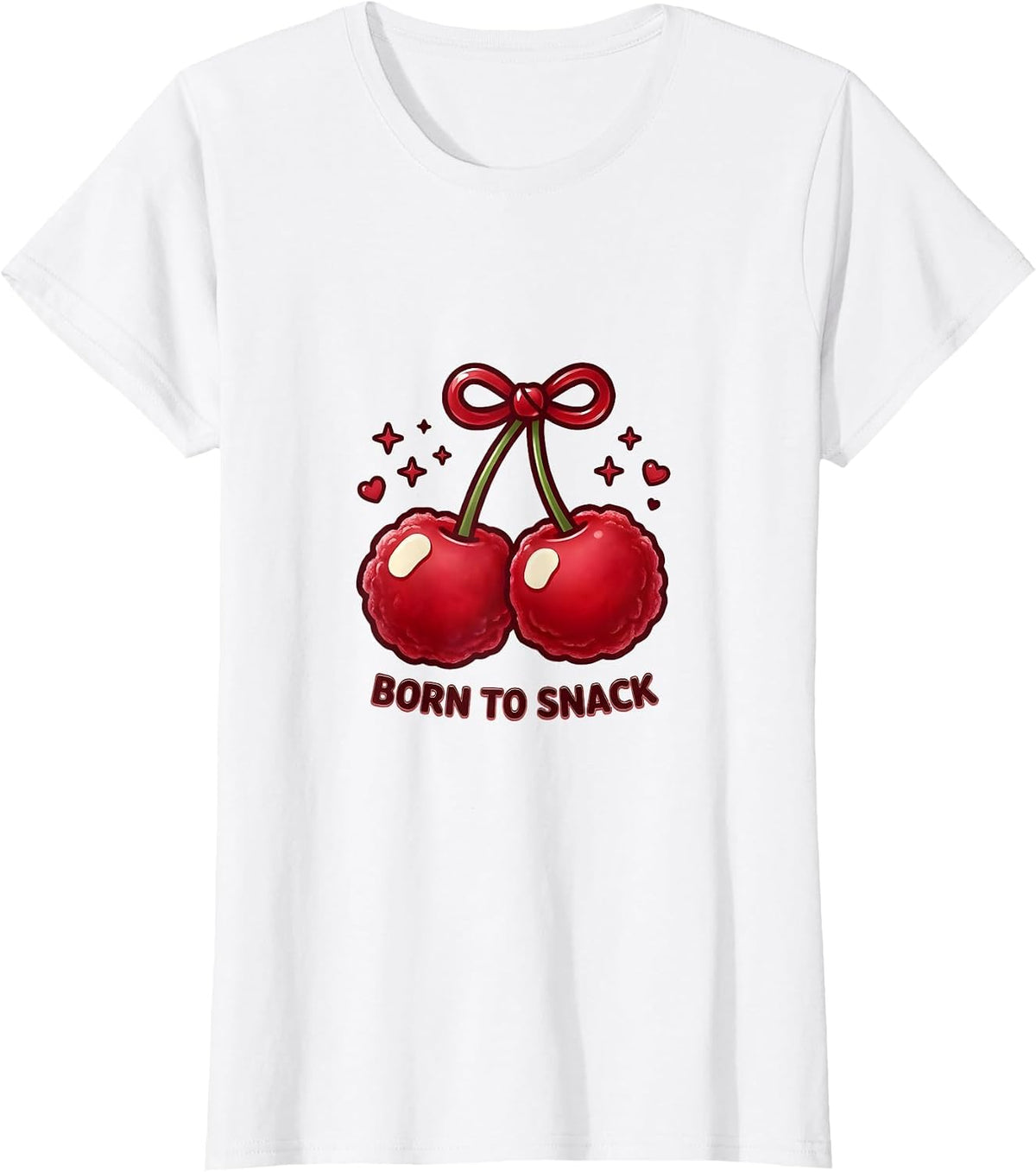 Born to Snack Popcorn Lover Graphic Design T-Shirt - White