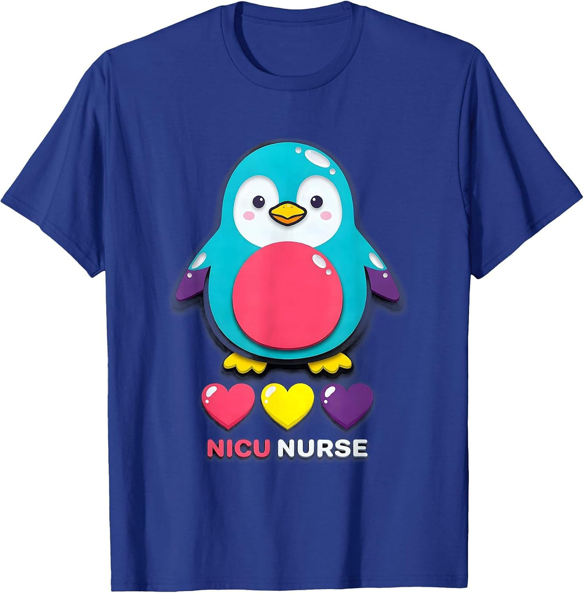 Men's NICU Nurse Cute Penguin Pediatric Nurse Practitioner T-Shirt - Royal Blue