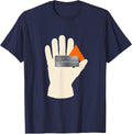 Oversized Welding Glove Minimalist Welder Humor T-Shirt - Navy Blue