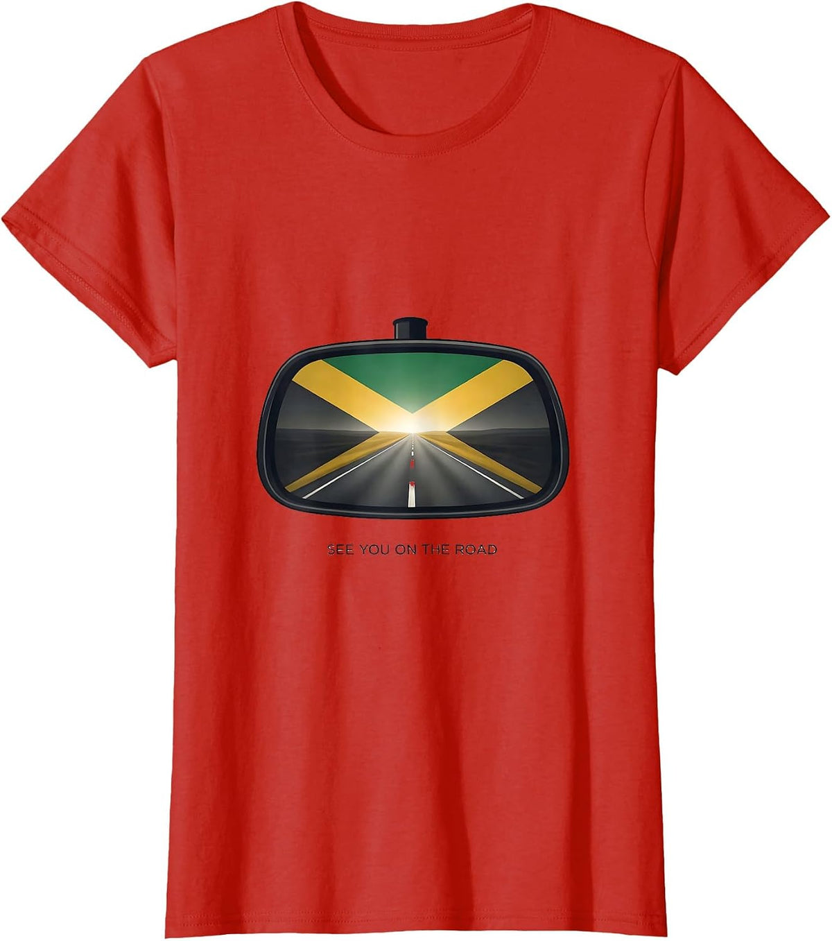 Women's See You On The Road Editorial Conceptual Jamaican Carnival T-Shirt - Red