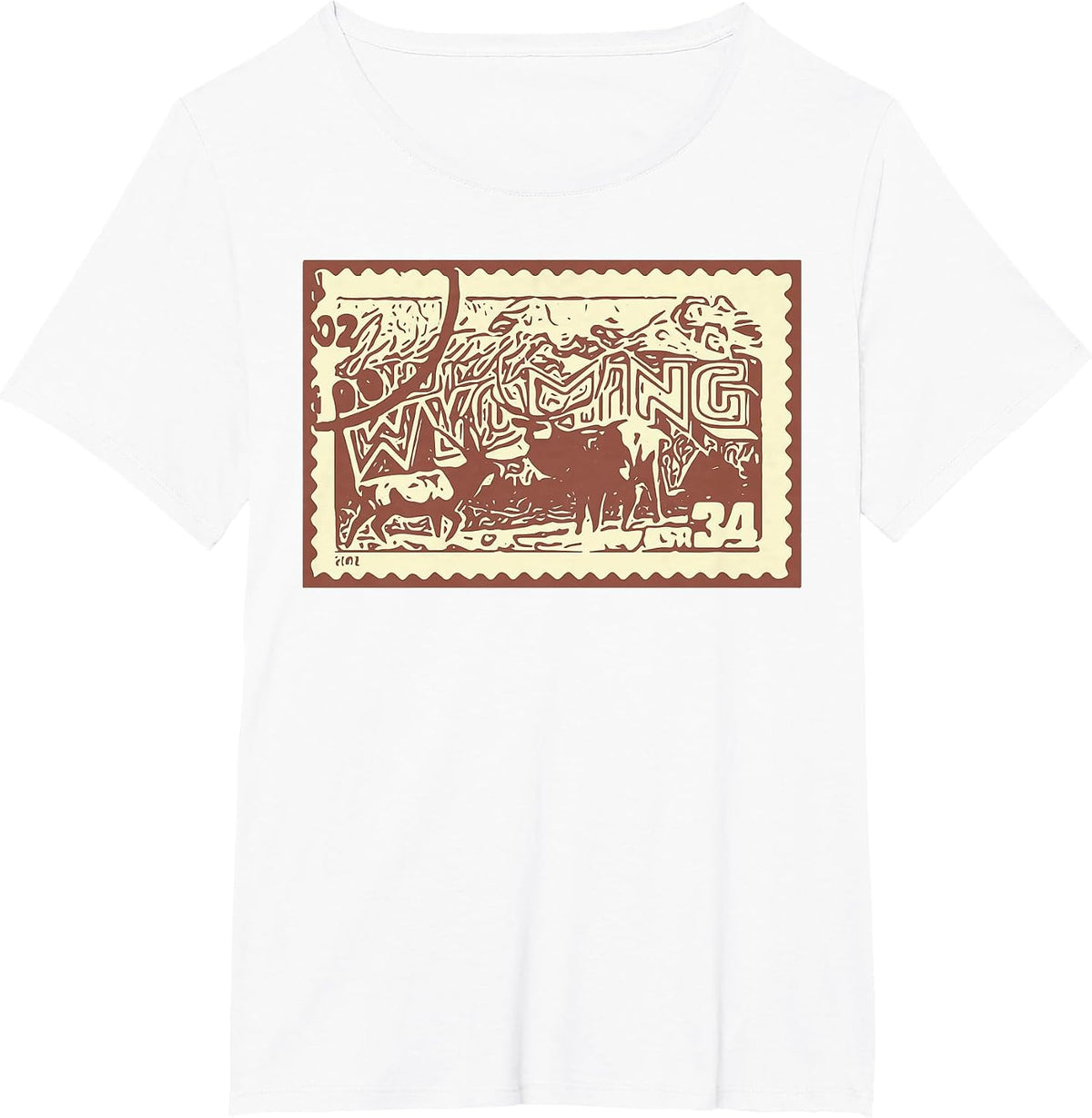 US State Stamp Vintage Greetings from Wyoming Collector T-Shirt - White