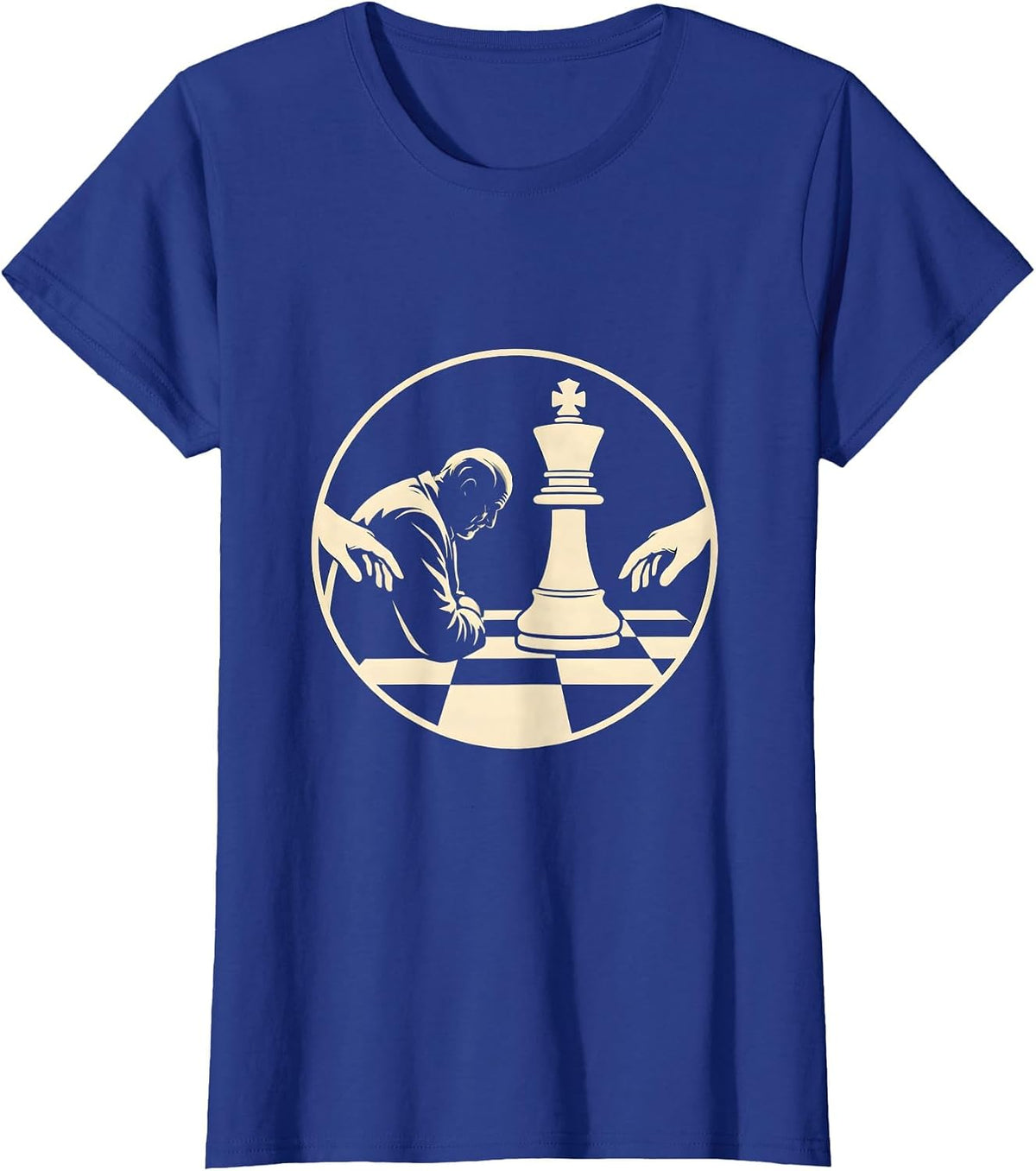 Women's Grandpa Chess Player Solo Game Illustration T-Shirt - Royal Blue