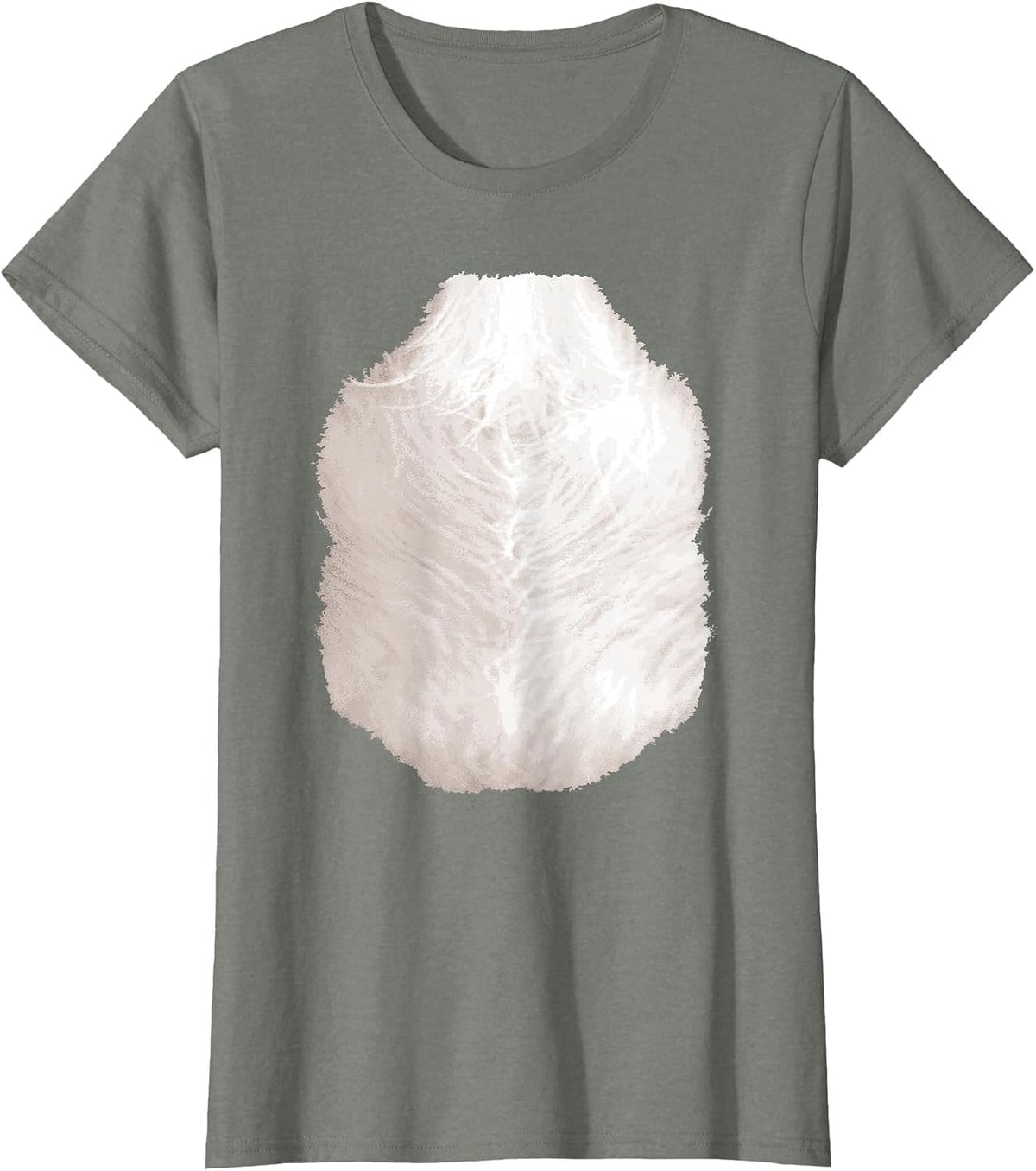Skunk Hairy Belly Chest Hair Picture Halloween Costume Adult T-Shirt - Olive Heather