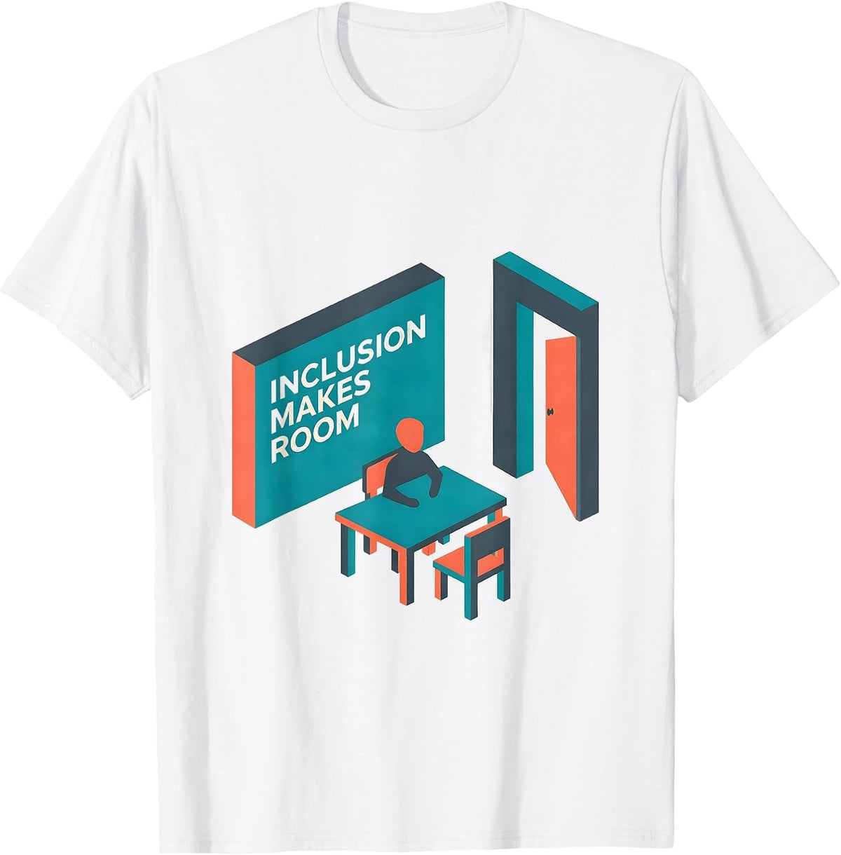 Men's Inclusion Makes Room Special Education Teacher Autism T-Shirt - White