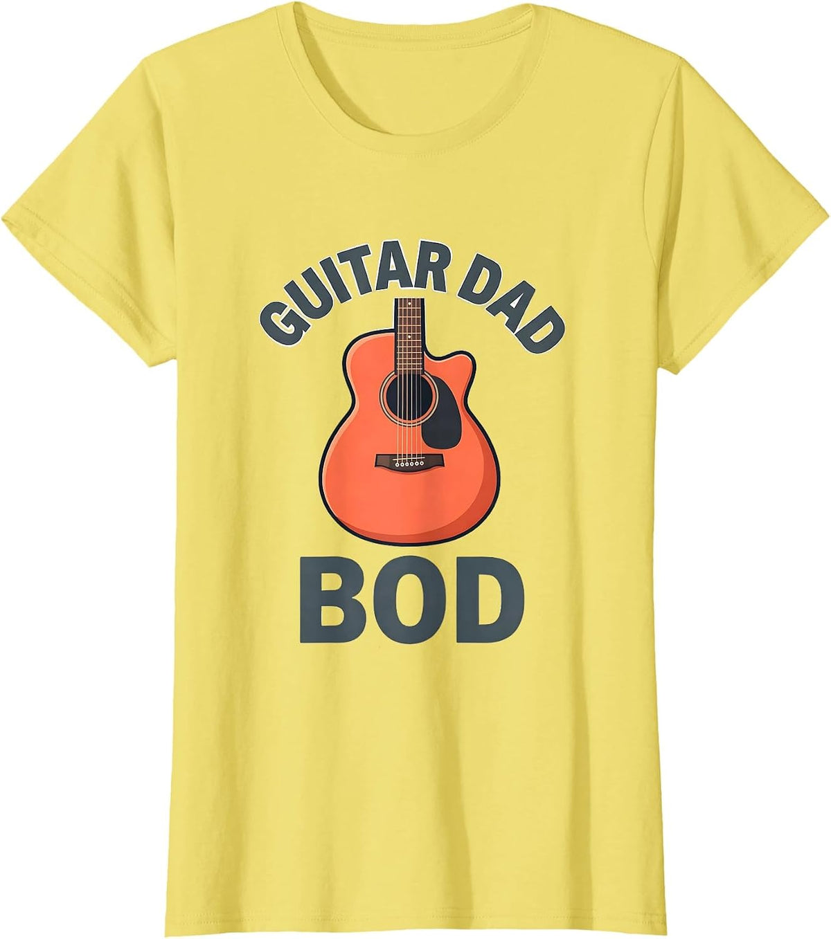 Guitar Dad Bod Funny Guitar Player Dad Gift T-Shirt - Lemon Yellow
