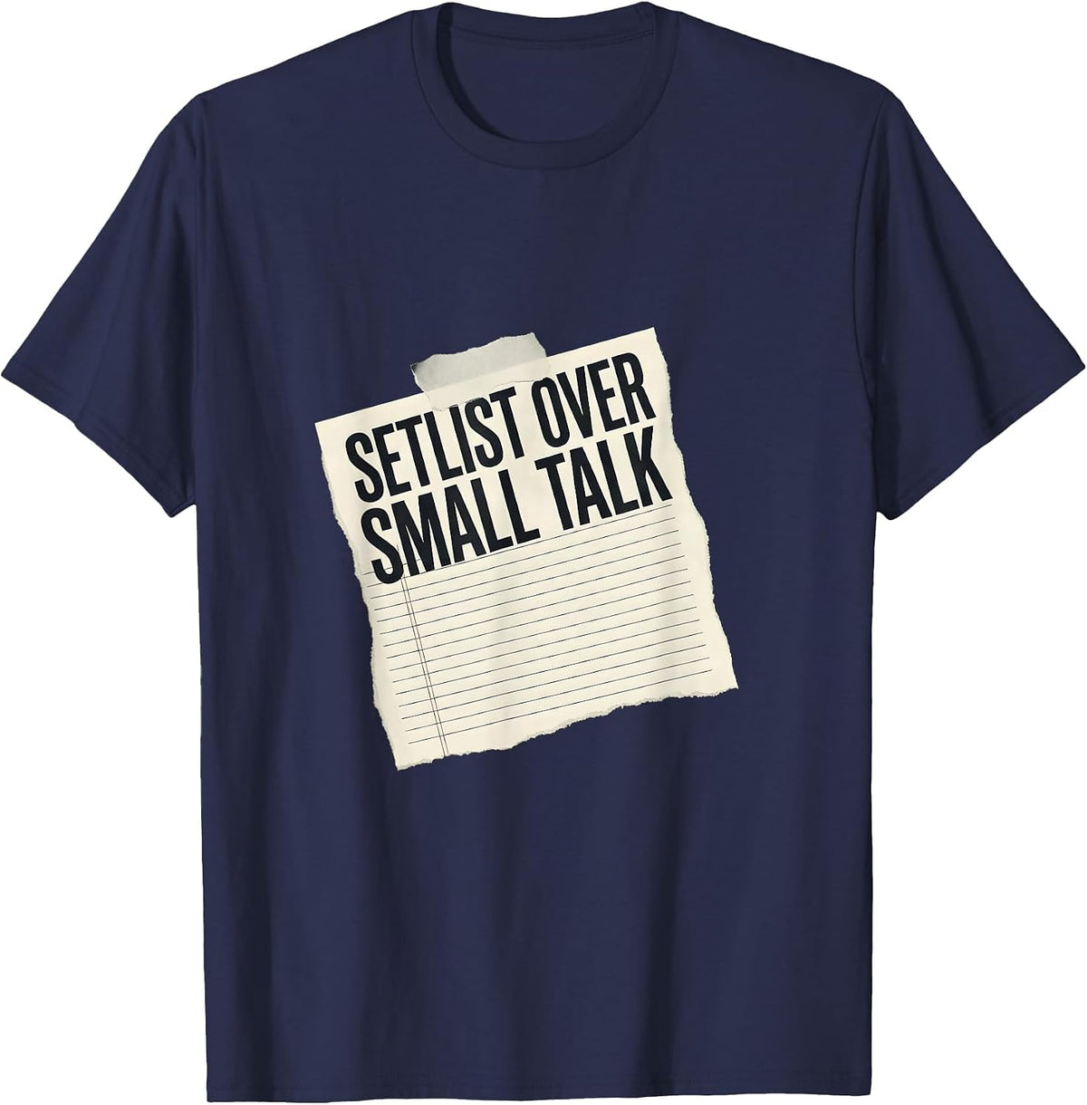 Setlist Over Small Talk Band Music Fan Design T-Shirt - Navy Blue