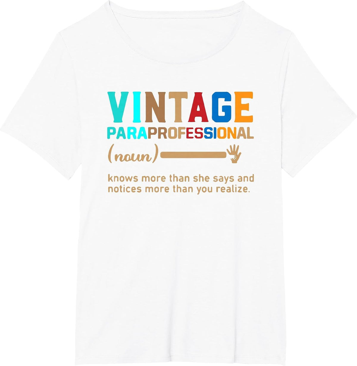 Vintage Paraprofessional Teacher T-Shirt - White