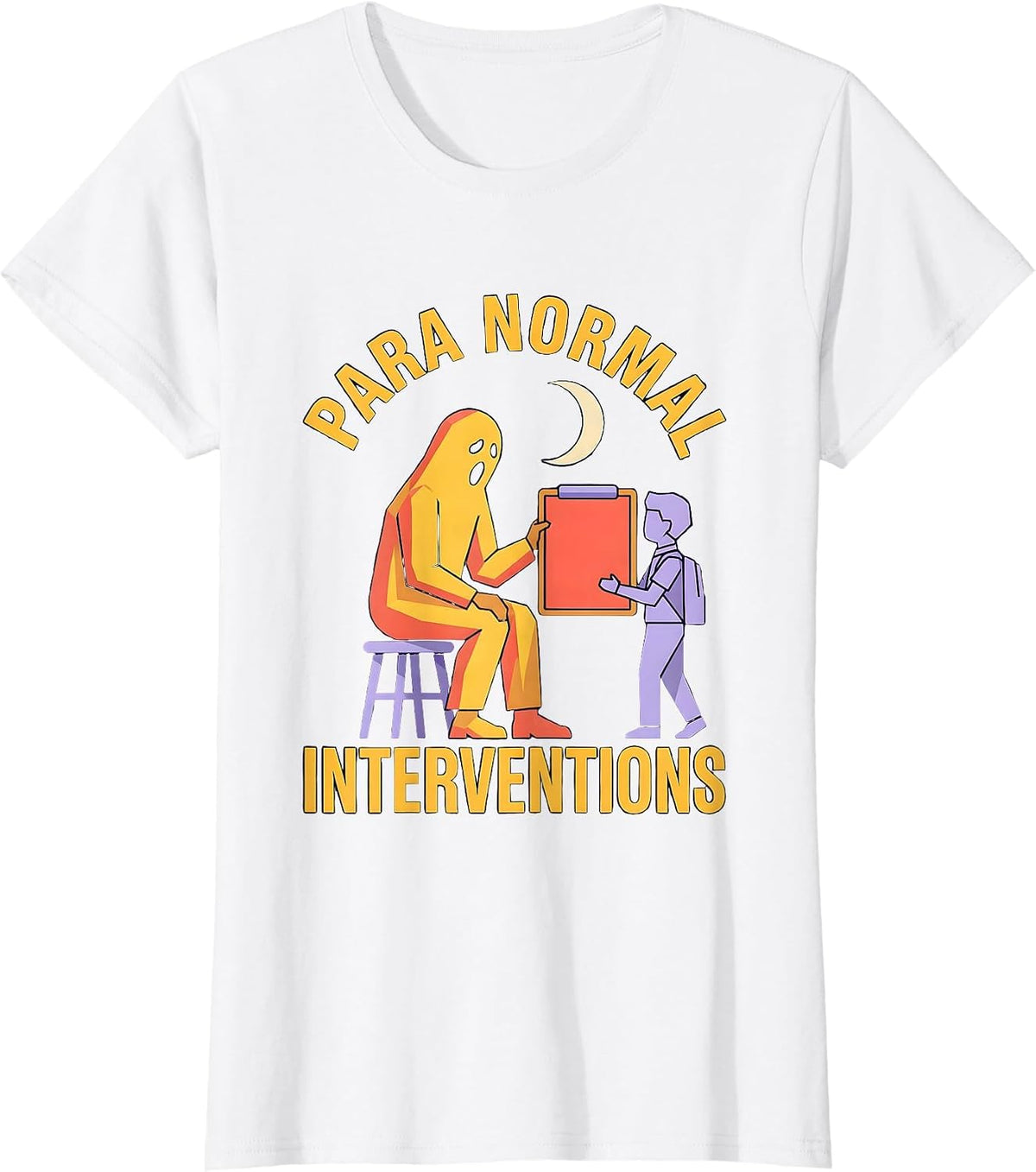Para Normal Interventions Funny Ghost Paraprofessional T-Shirt - White
