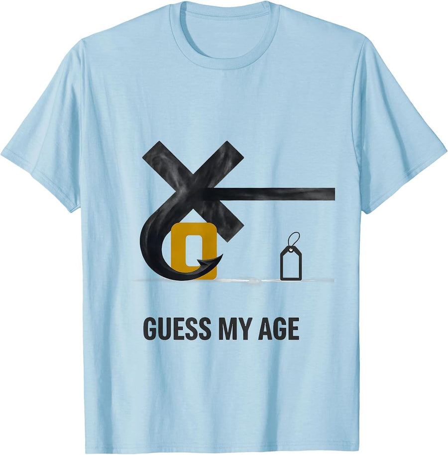 Men's Guess My Age Square Root Birthday Math Pun Age Gift T-Shirt - Baby Blue