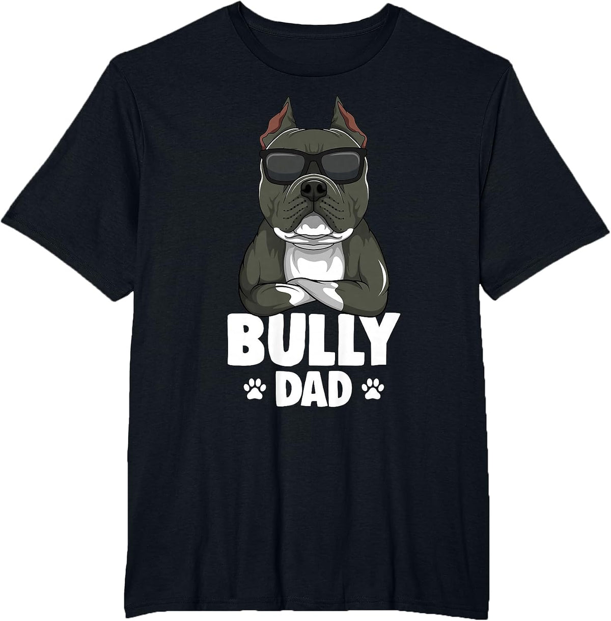 American Bully Dad Dogs Dad Men T-Shirt - Black