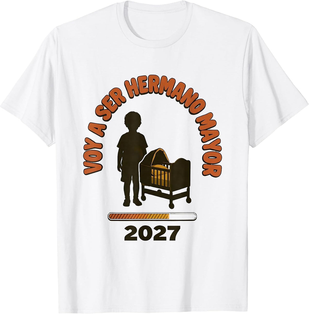 Men's Voy A Ser Hermano Mayor 2027 Spanish Big Sibling T-Shirt - White