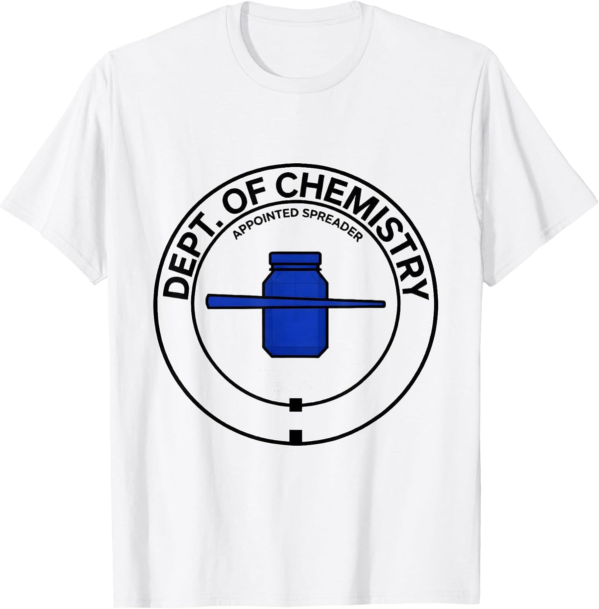 Men's Dept. of Chemistry Appointed Spreader Science Teacher T-Shirt - White