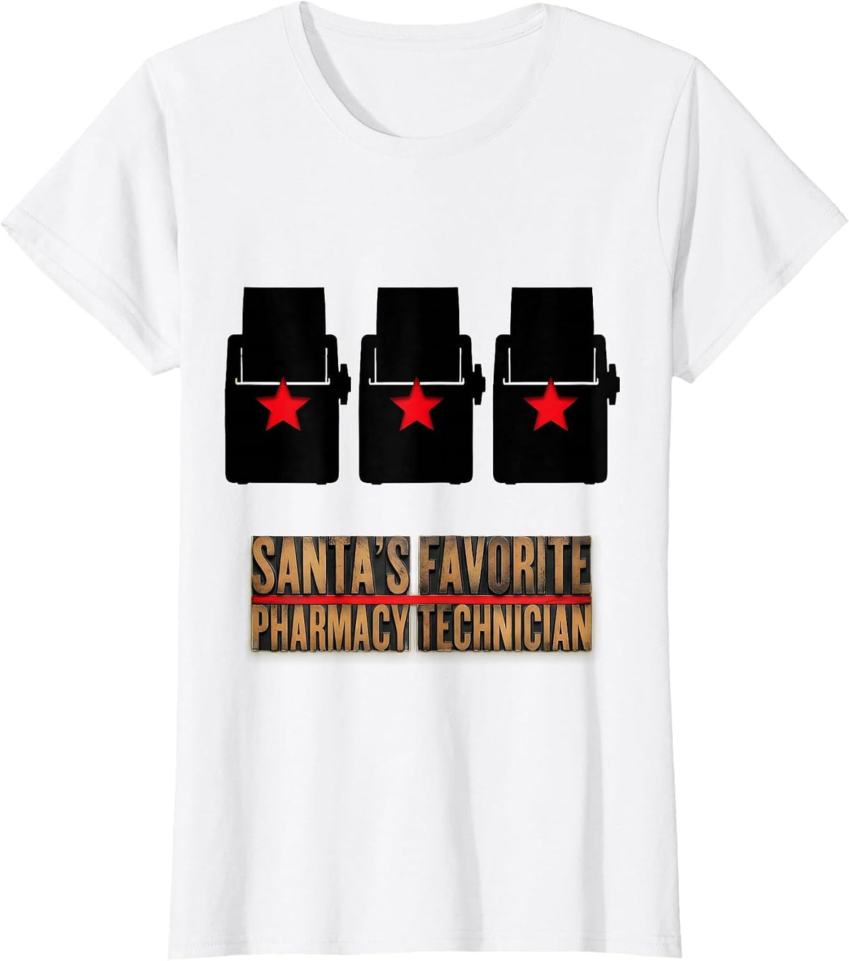 Santa's Favorite Pharmacy Technician Funny Pharmacy Tech T-Shirt - White