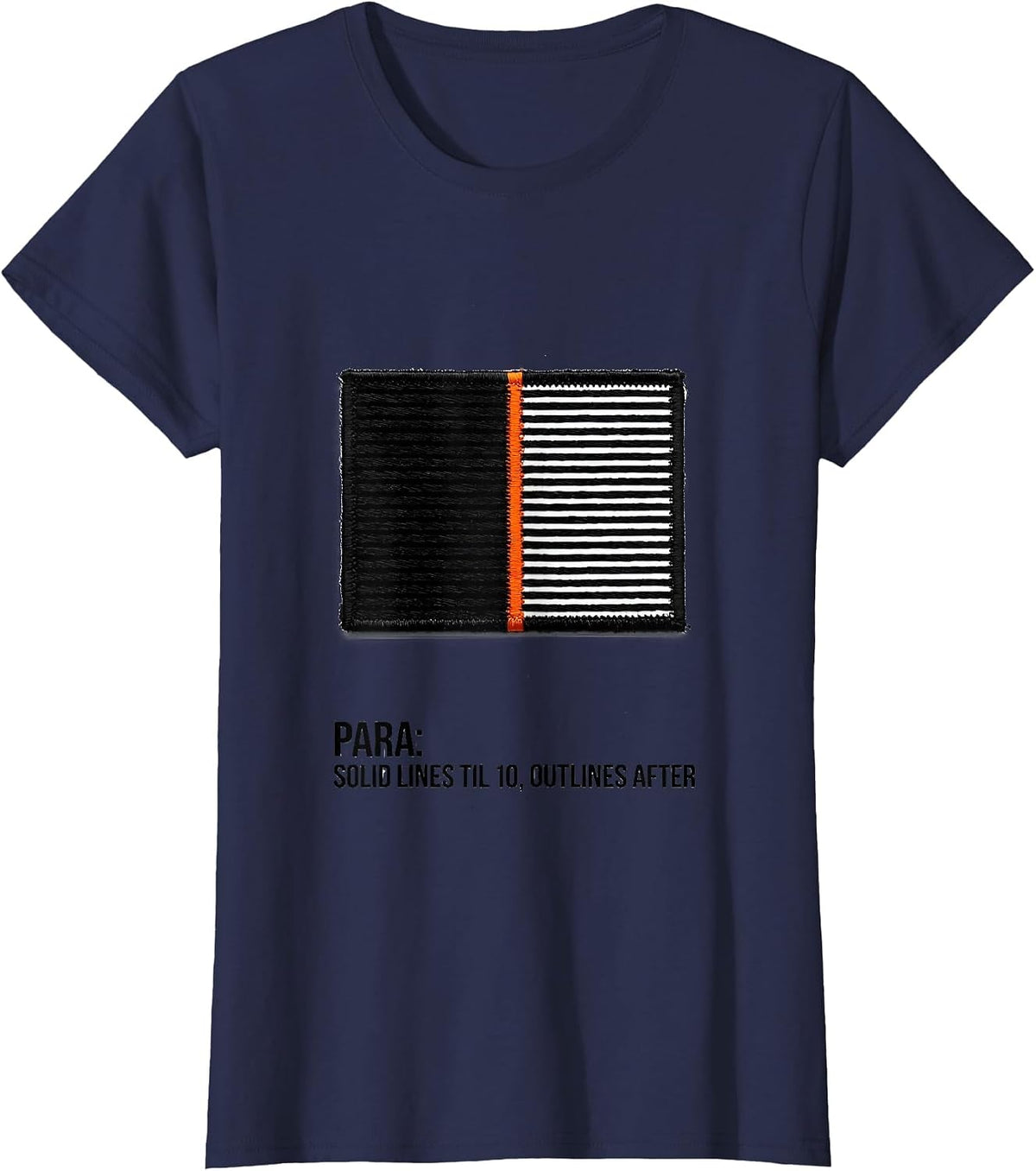 Women's Para Solid Lines Til 10 Outlines After Funny T-Shirt - Navy Blue