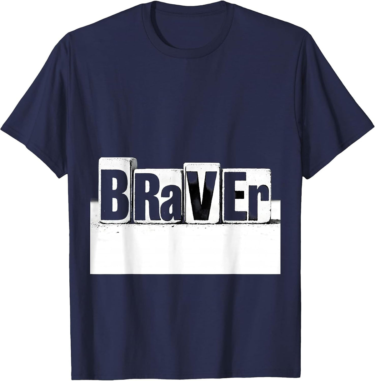 B-Ra-V-Er Funny Chemistry Nerd Humor Science Lover Gift T-Shirt - Navy Blue