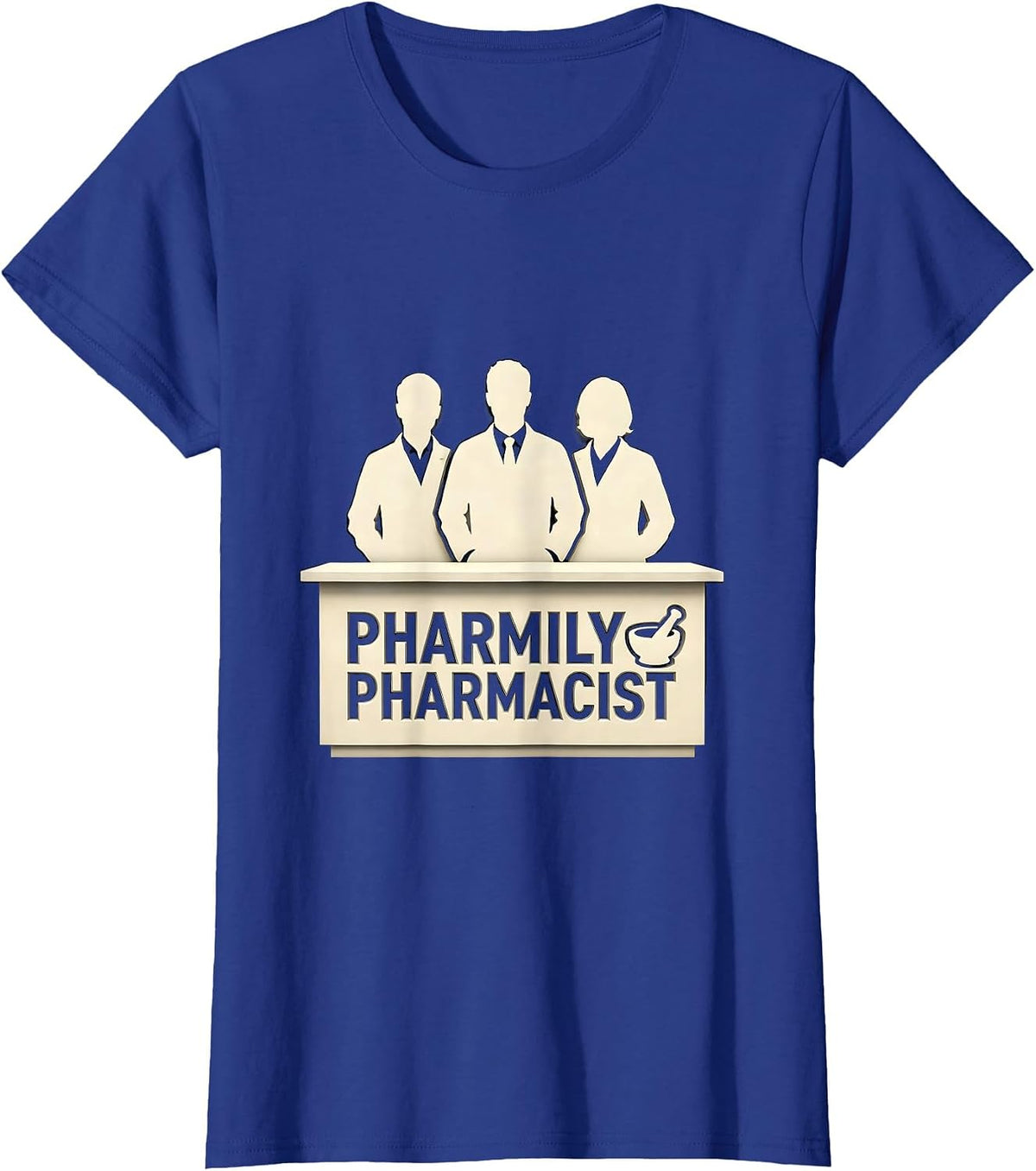 Women's Pharmily Pharmacist Funny Pharmacist Pharmacy Tech Crew T-Shirt - Royal Blue