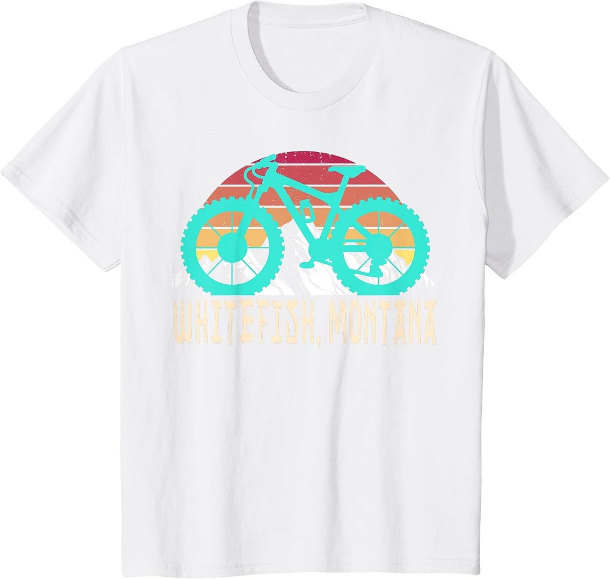 Whitefish Montana Mountain Bike Trip Vacation Souvenirs T-Shirt - White