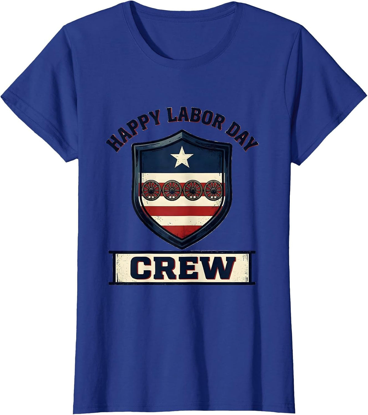 Women's Happy Labor Day Crew Patriotic Americana Labor Day Gift T-Shirt - Royal Blue