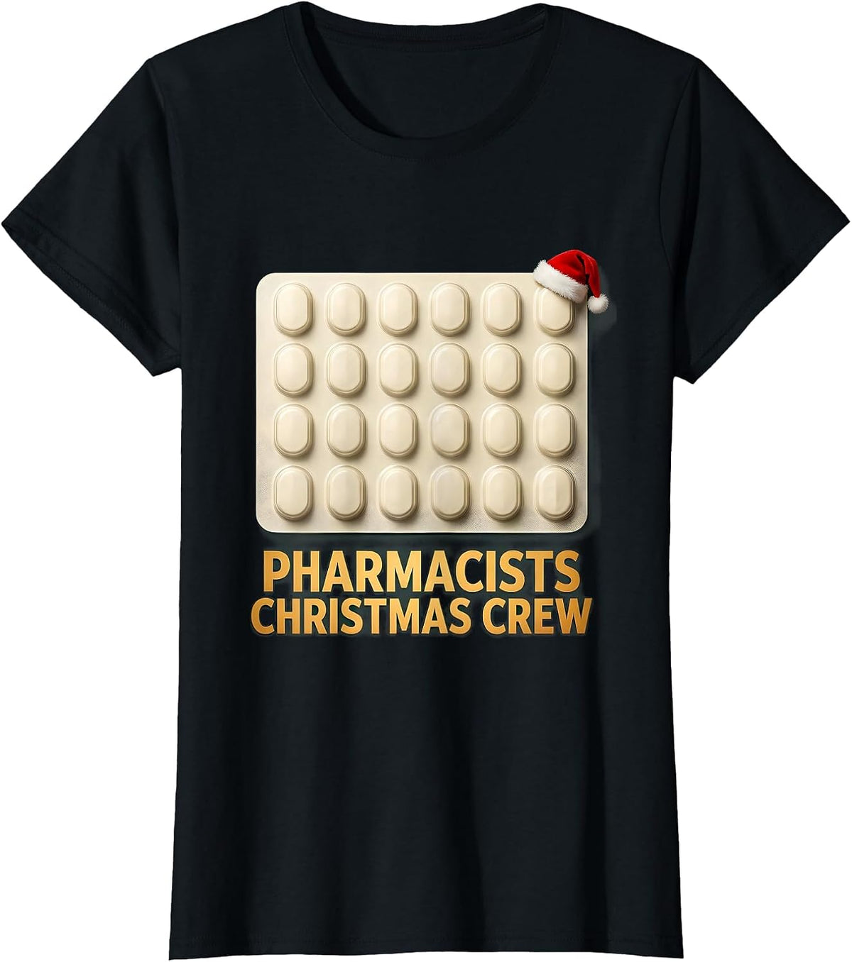 Pharmacists Christmas Crew Funny Pharmacy Squad Holiday T-Shirt - Black