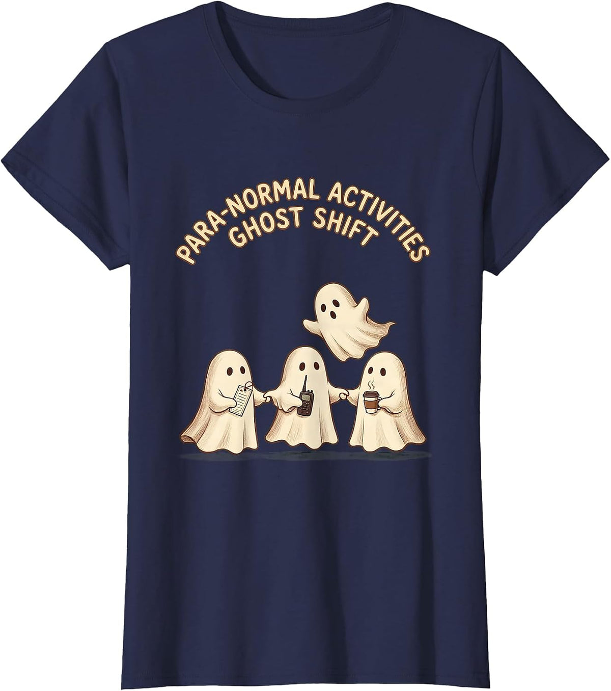 Women's Para-Normal Activities Ghost Shift Storybook SpEd T-Shirt - Navy Blue