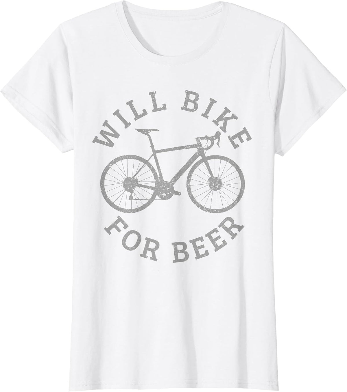 Funny Will Bike for Beer T-Shirt - White
